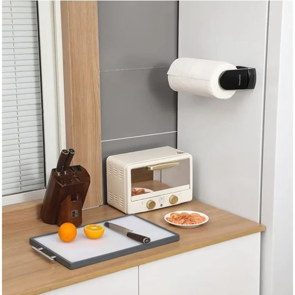 Magnetic‎ Paper Towel Holder One-Hand Tear Kitchen Fridge Black